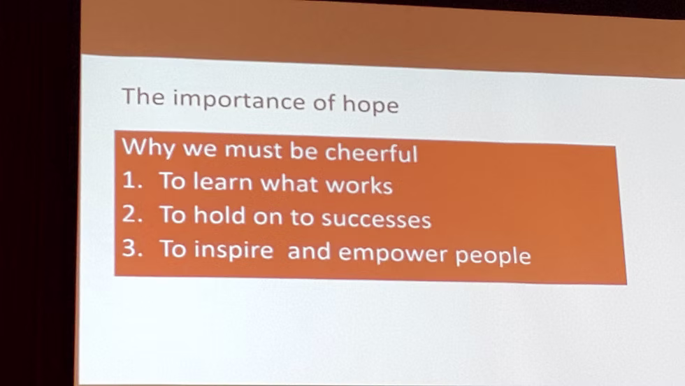 The importance of hope. Slide created by Andrew Balmford
